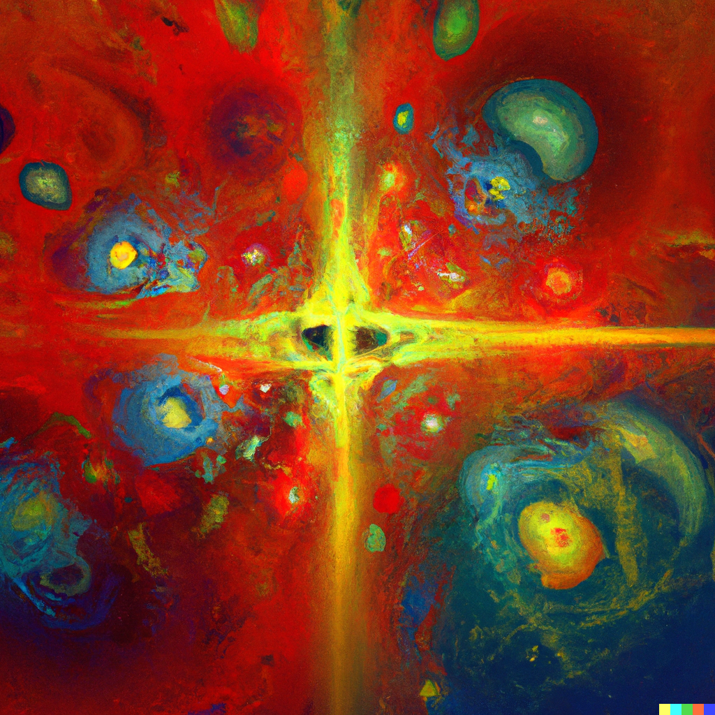 A painting of a tensor space by DALL-E