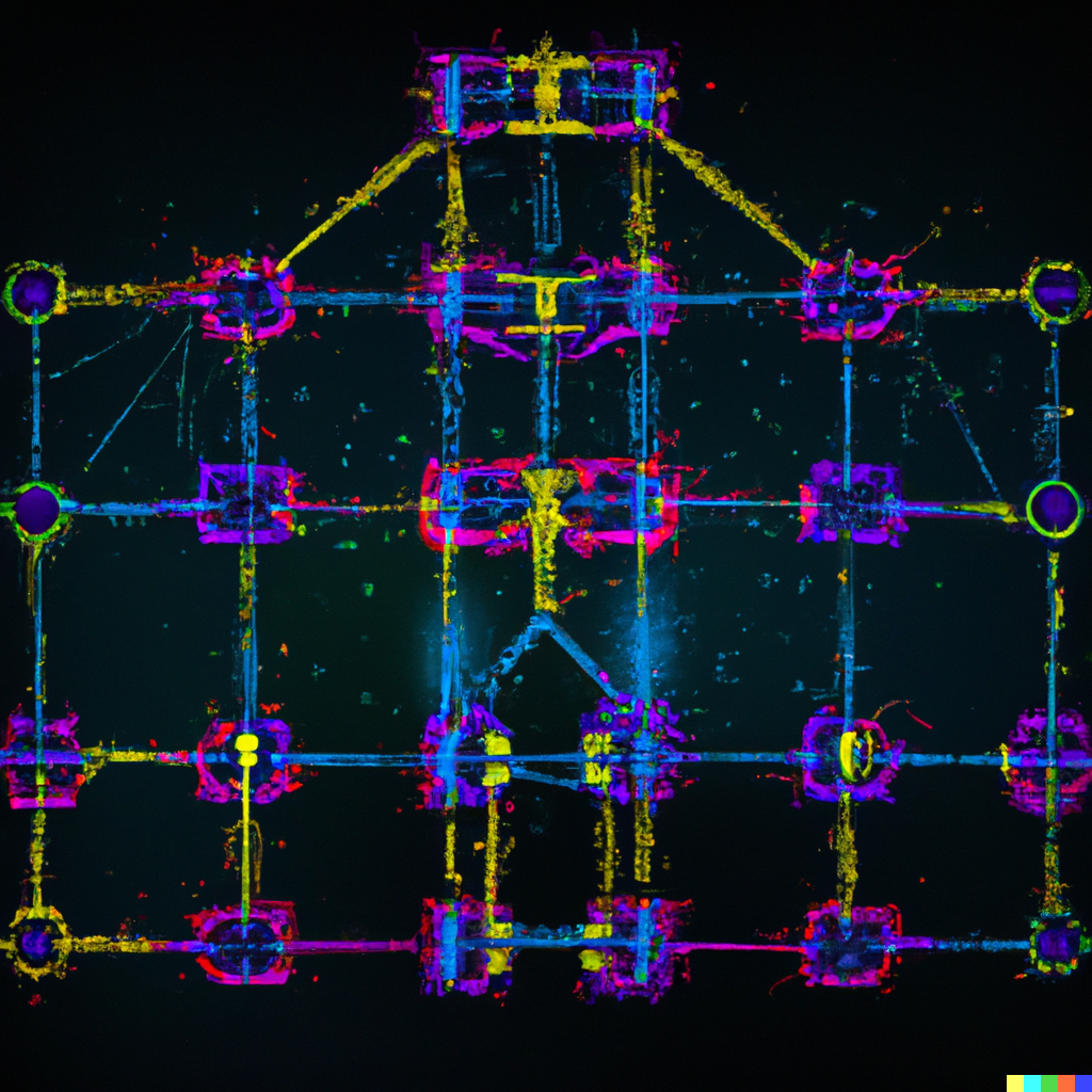 A painting of a rasterization pipeline by DALL-E